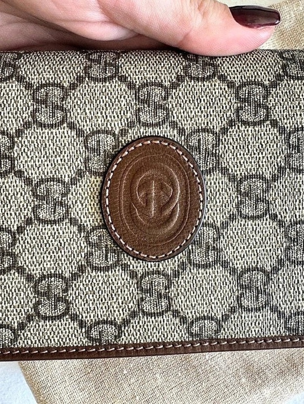 Gucci GG Supreme Monogram Azalea Retro Passport Holder with Snap Closure